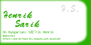 henrik sarik business card